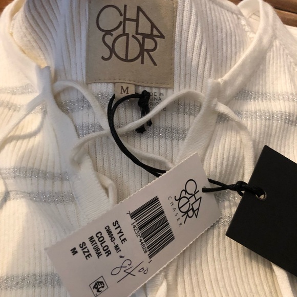 Brand new! Chaser shimmer striped sweater - Picture 3 of 3